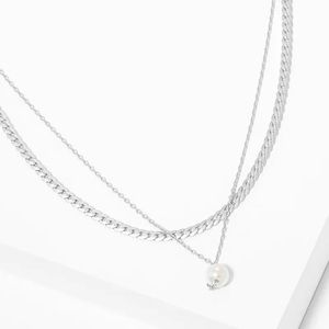 Glass Pearl Layered Necklace